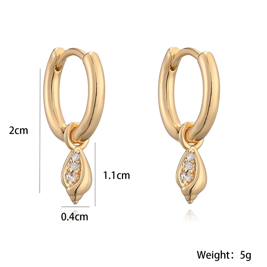 1 Pair Simple Style Commute Geometric Plating Inlay Copper Zircon Earrings