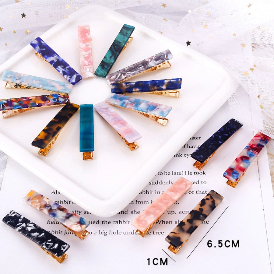 fashion marble acetic acid sheets metal hair clip 1 piece