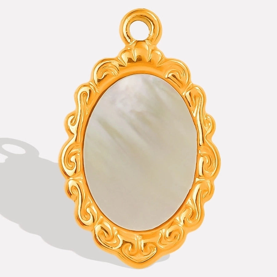 Jewelry Vintage Style Classic Style Oval 304 Stainless Steel Shell Abalone Shell 18K Gold Plated Irregular Plating Pendant Necklace