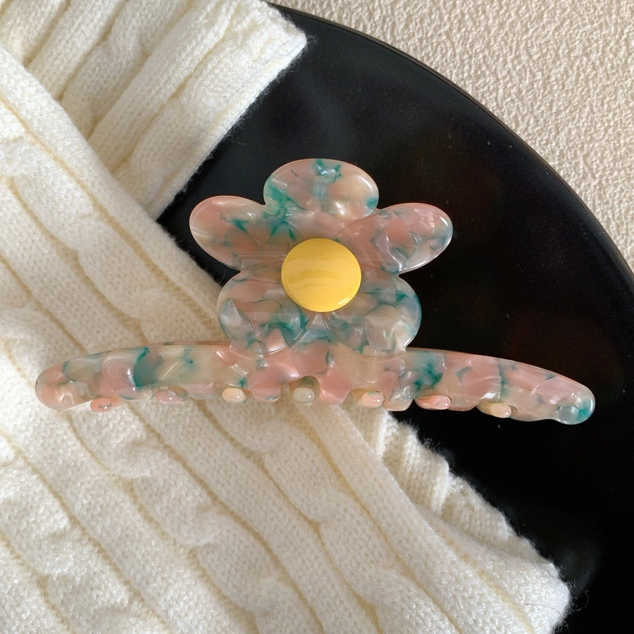 Women's Korean Style Flower Acetic acid sheets Hair Claws