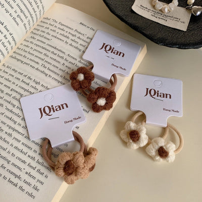 Milk Coffee New Autumn and Winter Cute Flower Hair Clip Hairpin Side Shredded Hair Bangs Clip Children's Hair String Hair Accessories Headdress for Women