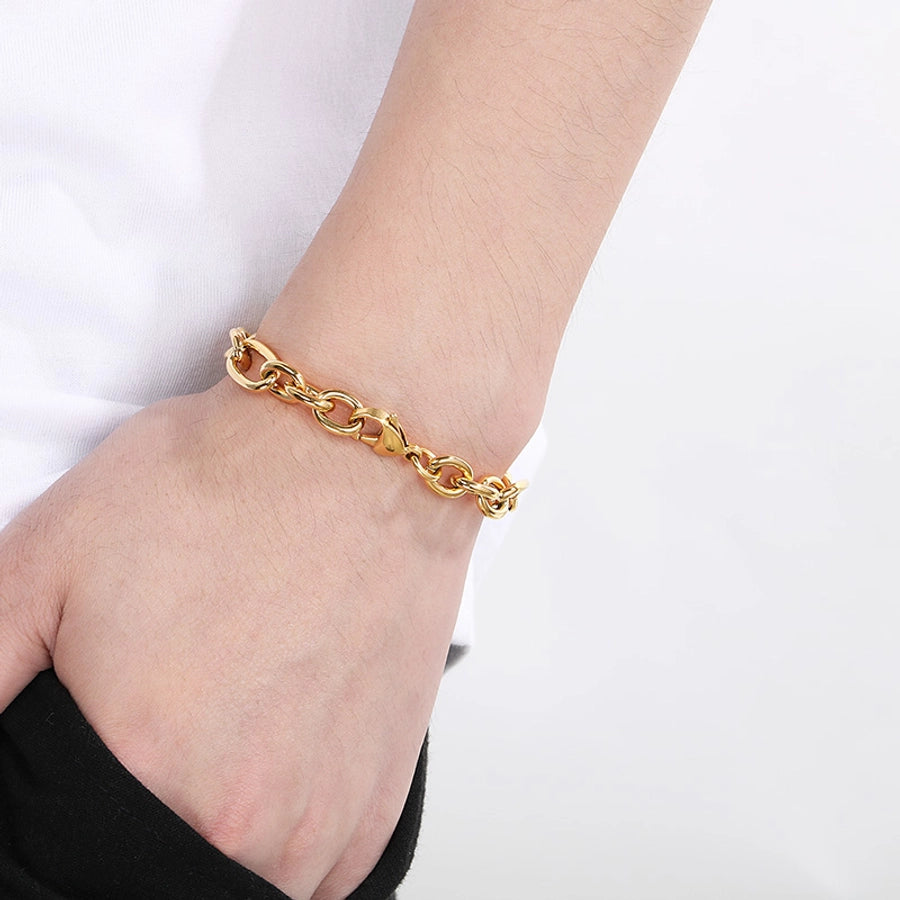 Simple Style Geometric 304 Stainless Steel 18K Gold Plated  Bracelets In Bulk