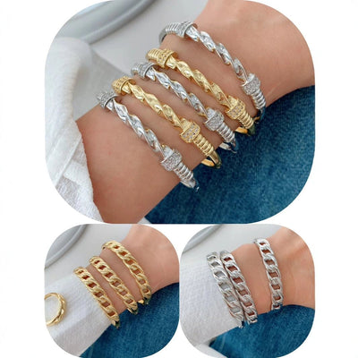 Jewelry Vintage Style Classic Style Geometric Copper Zircon Rings Necklace Jewelry Set