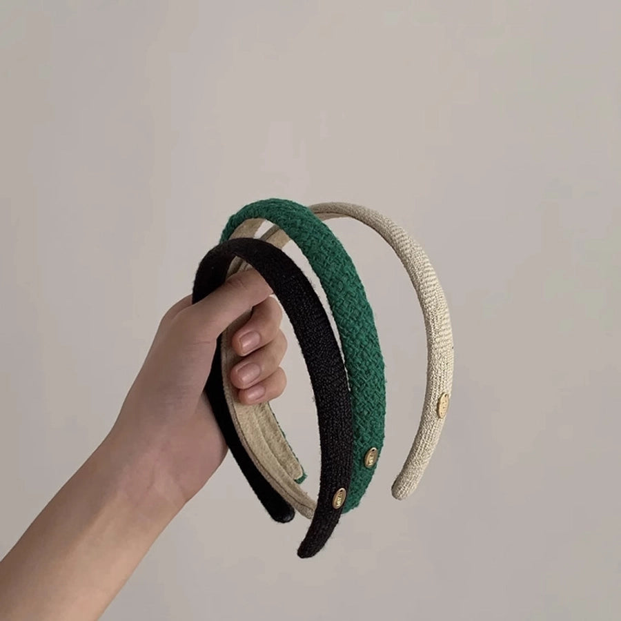 Korean style simple elegant new retro  small brand headband fresh solid color thin edge non-slip hair pressing hairpin headdress