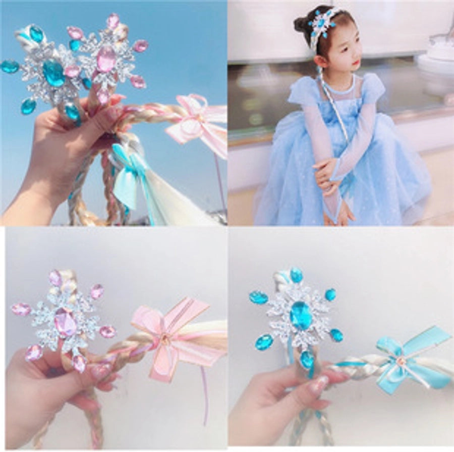 Rainbow Wig Glitter Gradient Hairpin Haircord Hairband Children's Wig Bow Wig Hairpin