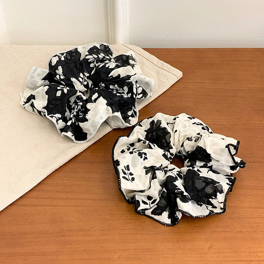 Miaode Summer Ink Painting Printing Piping Sausage Ring Head Accessories French Elegant Gentle Temperament Head Rope Rubber Band