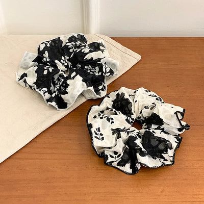 Miaode Summer Ink Painting Printing Piping Sausage Ring Head Accessories French Elegant Gentle Temperament Head Rope Rubber Band