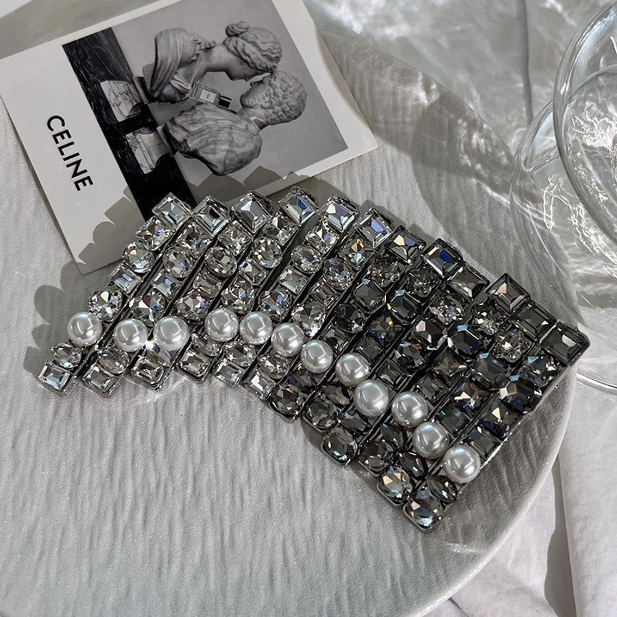 Women's Simple Style Round Alloy Inlay Zircon Hair Clip