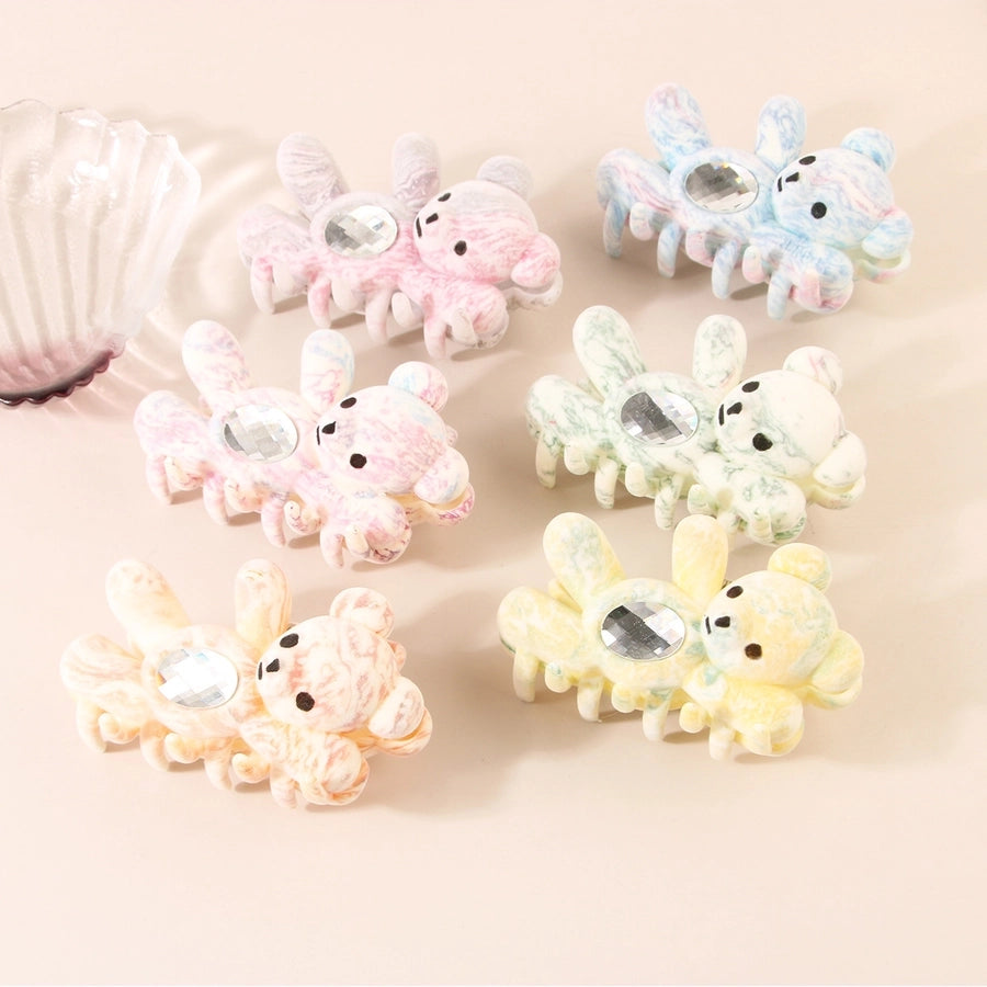 Women's Simple Style Classic Style Bear Plastic Resin Inlay Zircon Hair Clip