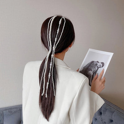 fashion solid color artificial pearl hair clip 1 piece