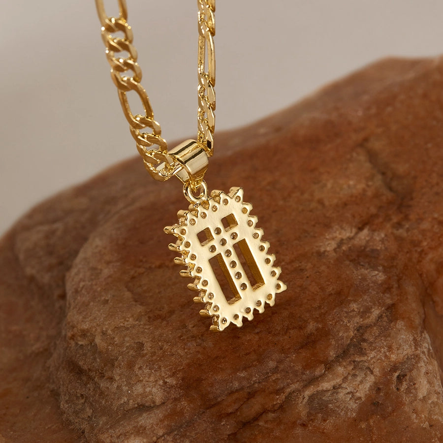 Jewelry French Style Simple Style Cross Copper 14K Gold Plated Pendant Necklace