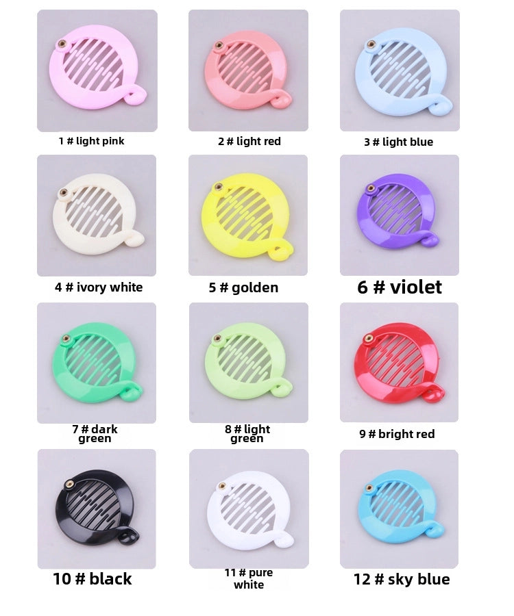 Factory direct  dedicated to simple solid color small round clip banana clip plastic fish clip