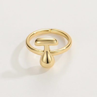 Copper 18K Gold Plated Plating Letter Copper Rings