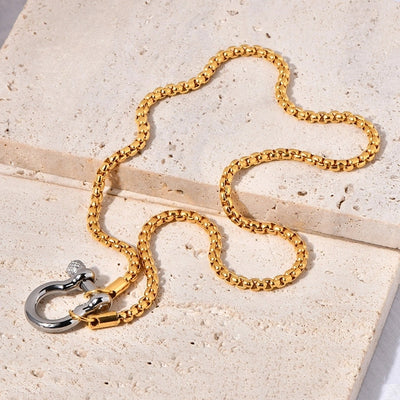 Jewelry Classic Style Solid Color Horseshoe 304 Stainless Steel Titanium Steel 18K Gold 18K Gold Plated Stainless Steel Necklaces