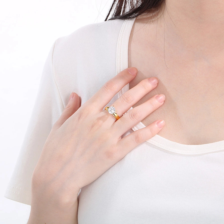 Jewelry Simple Style Geometric 304 Stainless Steel 18K Gold Plated Rings