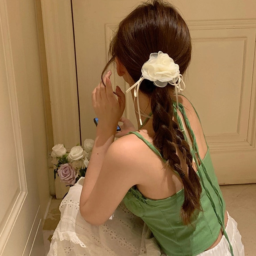 Women's Sweet Floral Gauze Hair Tie