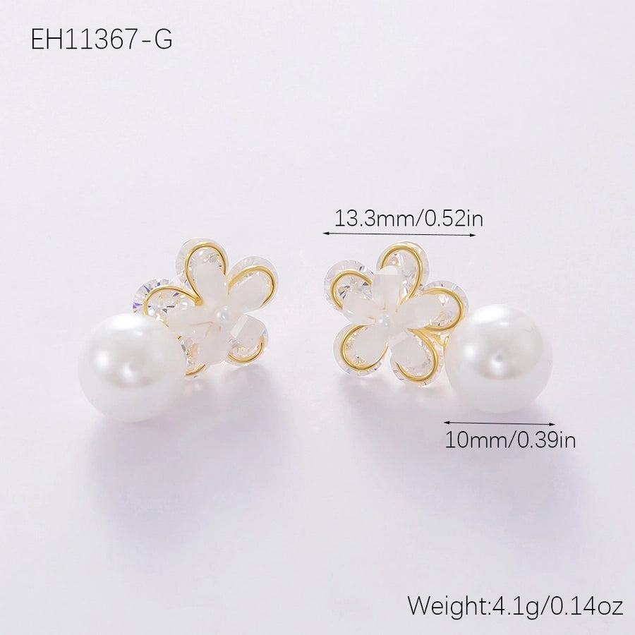 1 Pair Elegant Streetwear Bow Knot Plating Copper Zircon Drop Earrings Ear Studs
