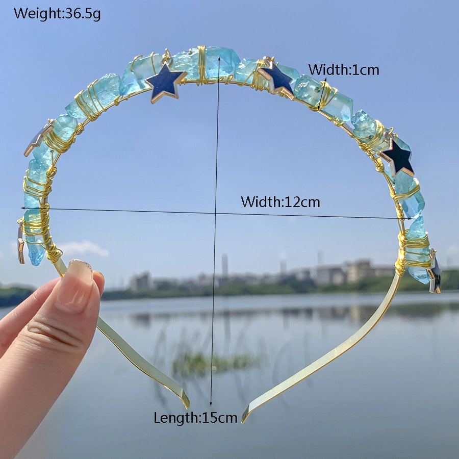 Women's Elegant Vacation Star Alloy natural stone Knitting Hair Band