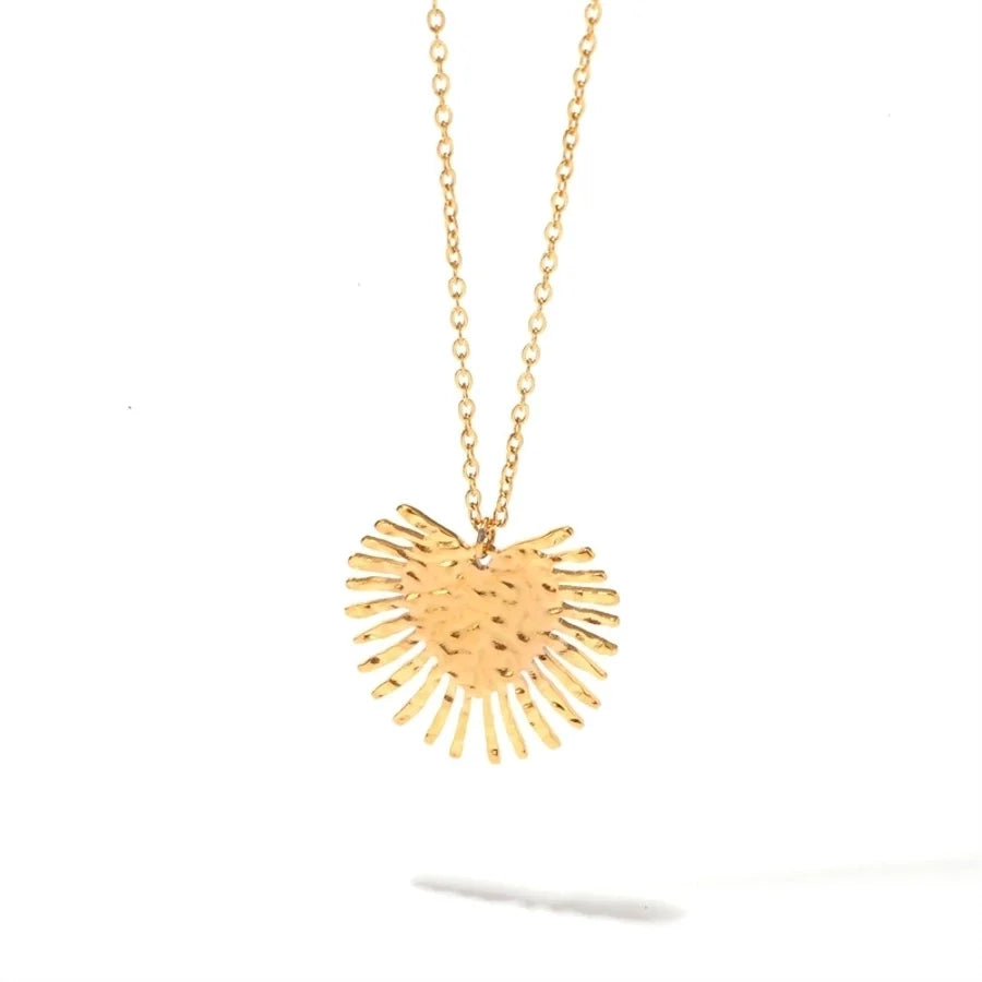 Jewelry Simple Style Classic Style Heart Shape 304 Stainless Steel Rhinestones Inlay Pendant Necklace