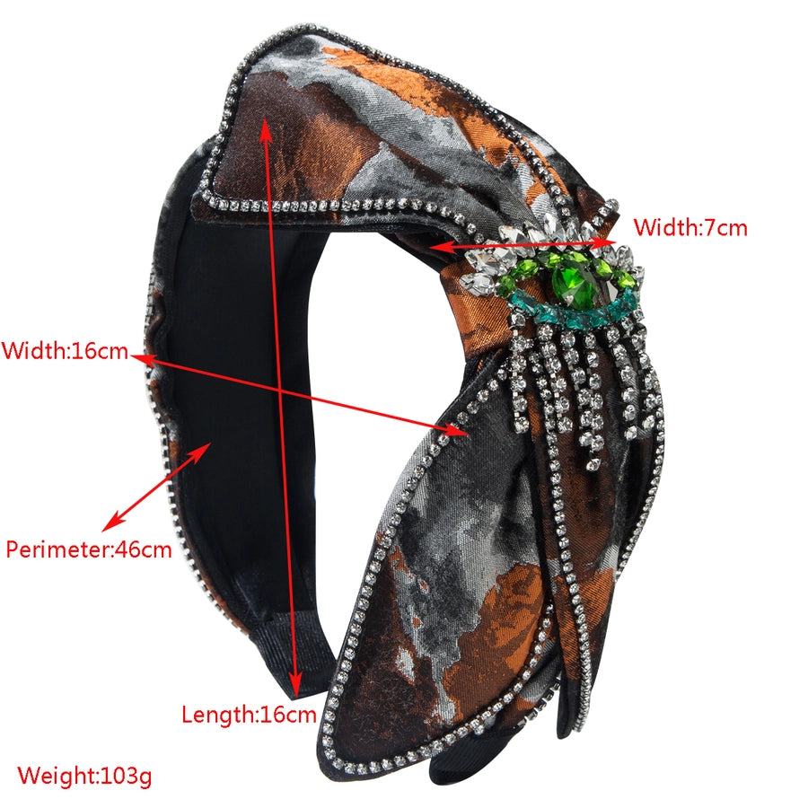 Women's Elegant Glam Luxurious Bow Knot Alloy Cloth Inlay Glass Hair Band