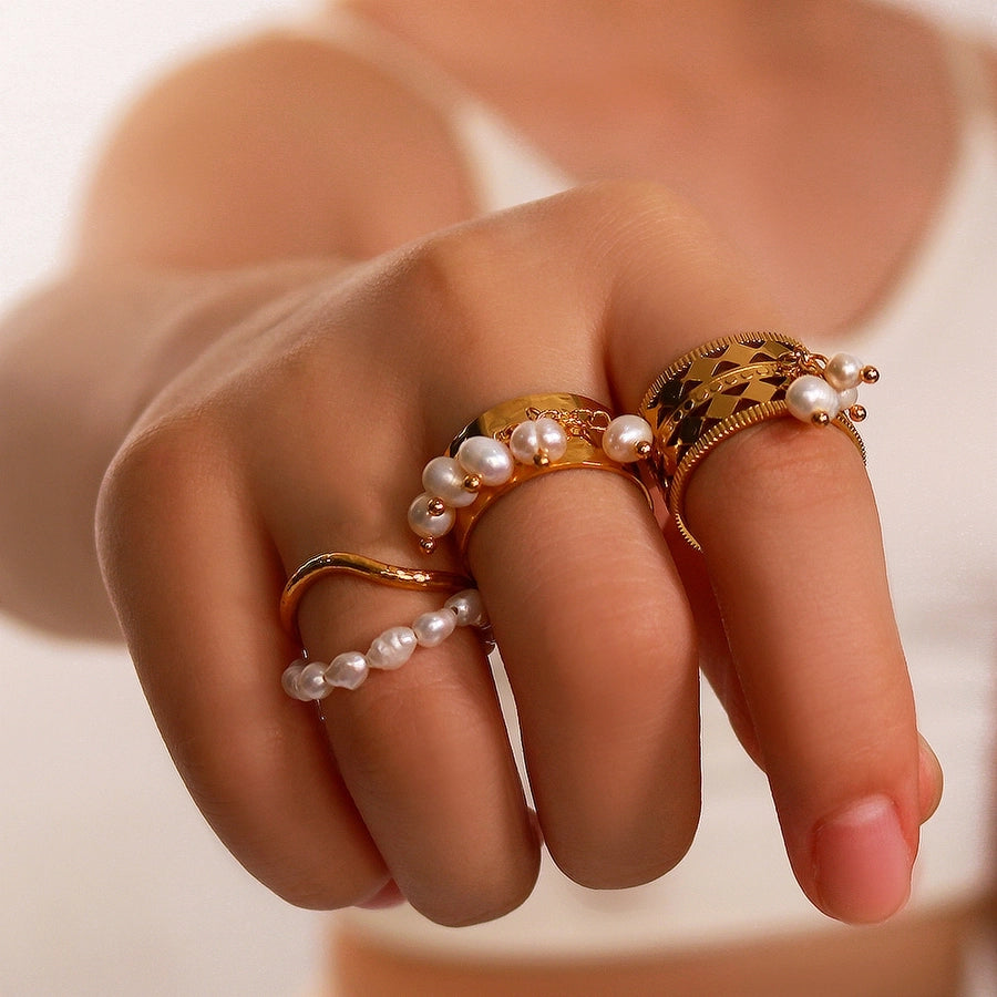 Jewelry Vintage Style Simple Style Geometric 304 Stainless Steel 18K Gold Plated Open Rings