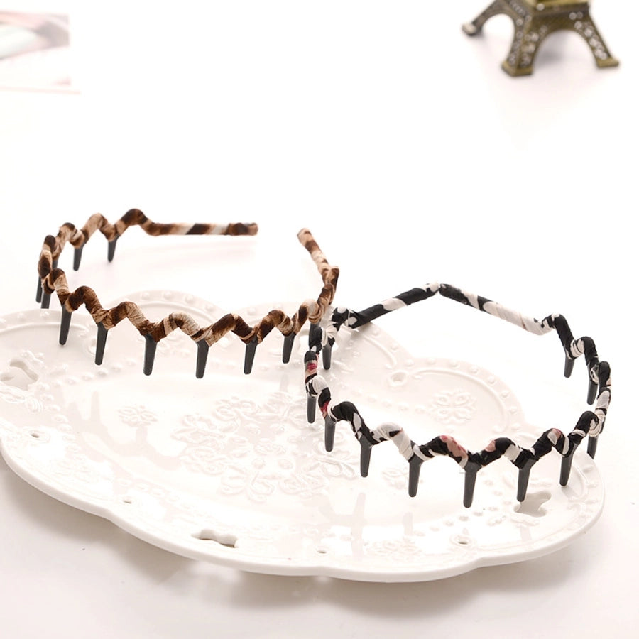 Fluffy Fabric Winding Toothed Hair Band Women's Hair Accessories Headwear Wave Headband Small Accessories Hair Bundles