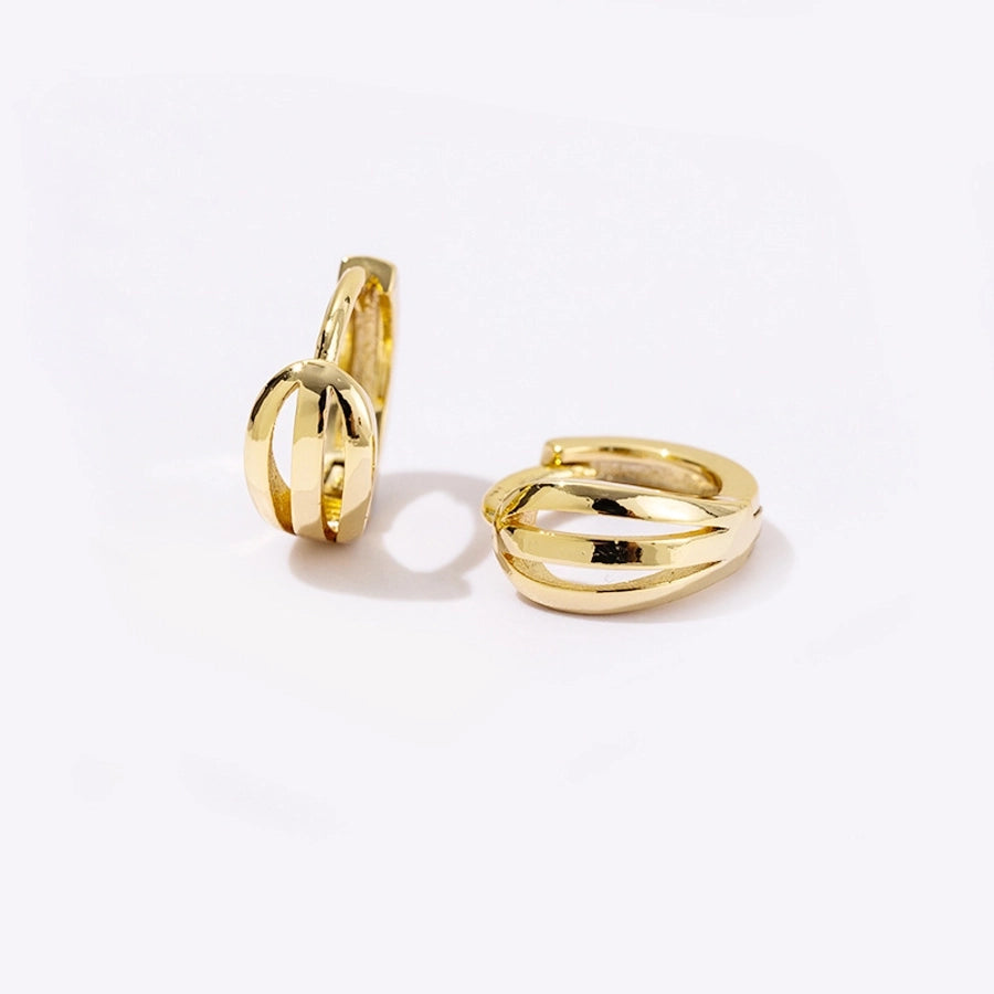 1 Pair Lady Geometric Copper 18K Gold Plated Earrings