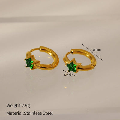 1 Pair Elegant Simple Style Classic Style Circle 304 Stainless Steel Zircon Earrings