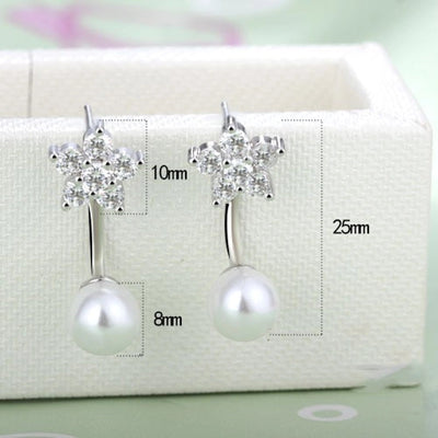 1 Pair Simple Style Classic Style Solid Color Inlay Copper Pearl Zircon Ear Studs