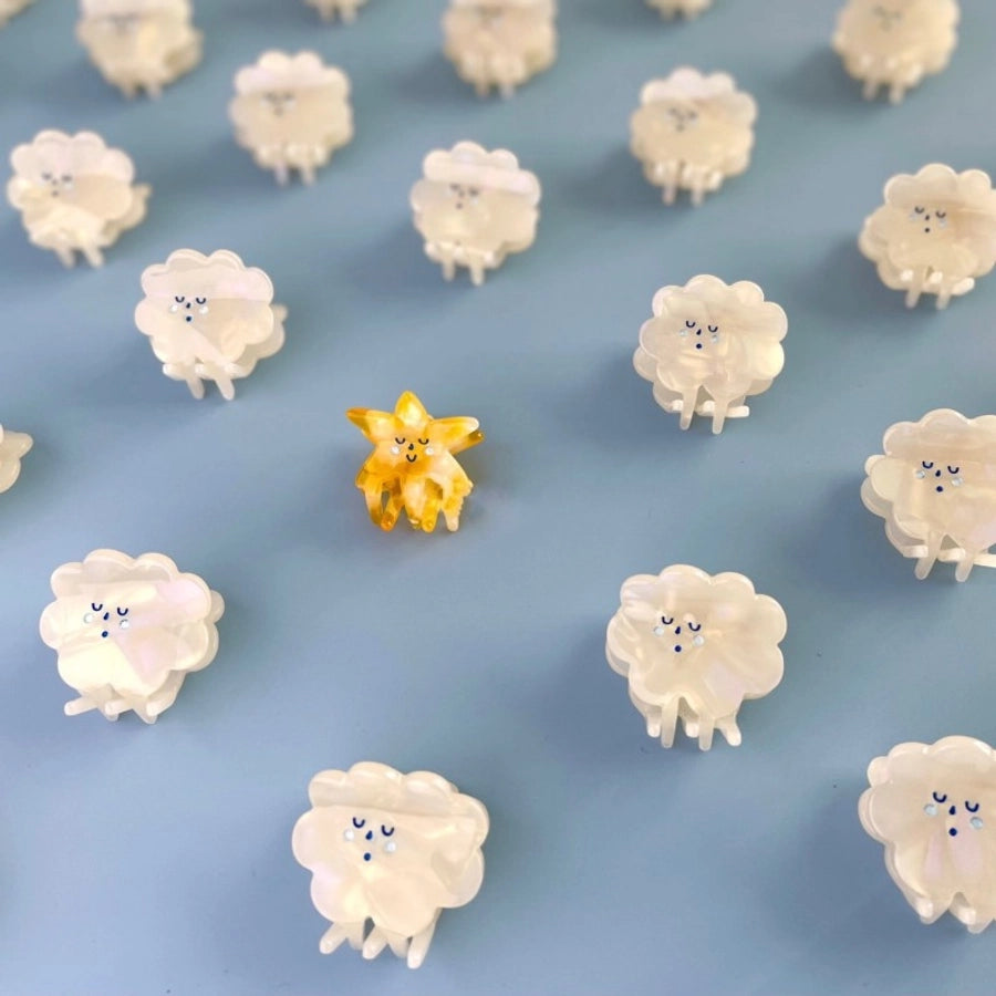 simple style clouds star arylic hollow out hair claws