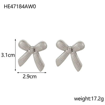 1 Pair Simple Style Bow Knot 304 Stainless Steel 18K Gold Plated Earrings