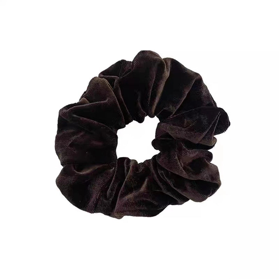 simple style solid color cloth flannel pleated hair tie