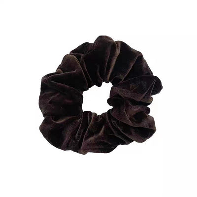 simple style solid color cloth flannel pleated hair tie