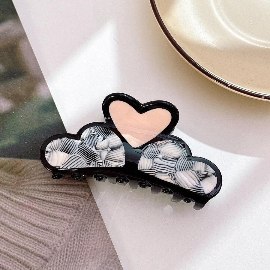 Women's Retro Geometric Heart Shape Acetic acid sheets Hair Claws