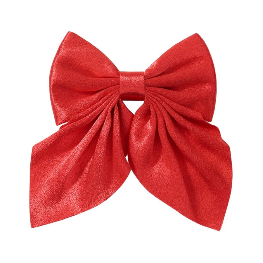 Girl'S Sweet IG Style Bow Knot Yao Ming Polyester Ribbed Band Hair Clip
