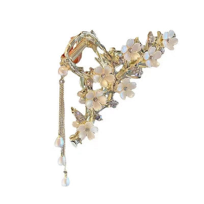 women's lady flower alloy inlay rhinestones hair claws
