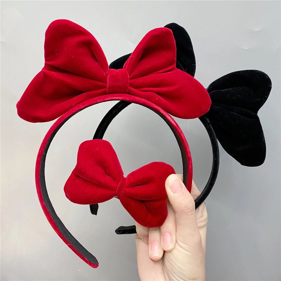 new red big bow headband sweet korean cute hair accessories