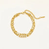 Simple Style Solid Color 304 Stainless Steel natural stone 18K Gold Plated cable chain Bracelets In Bulk