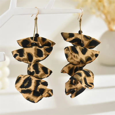 1 Pair Exaggerated Simple Style Leopard Alloy Polyester Drop Earrings