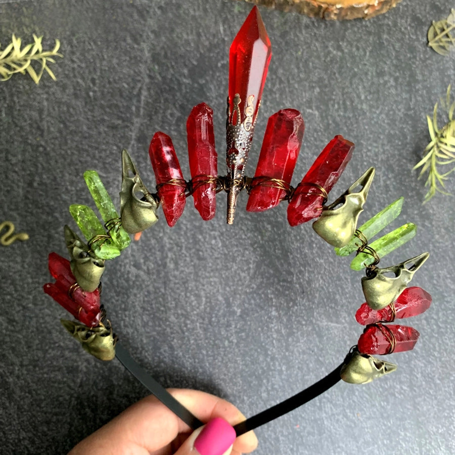 retro geometric crystal handmade hair band