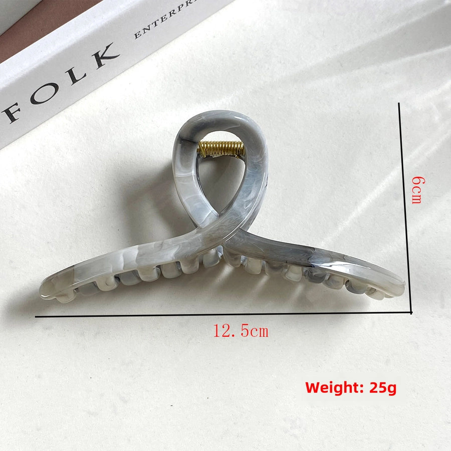 Guofeng Ink Color New Pink Mountain Geometric Shark Clip Hairpin New Chinese Style Back Head Clip  Clip