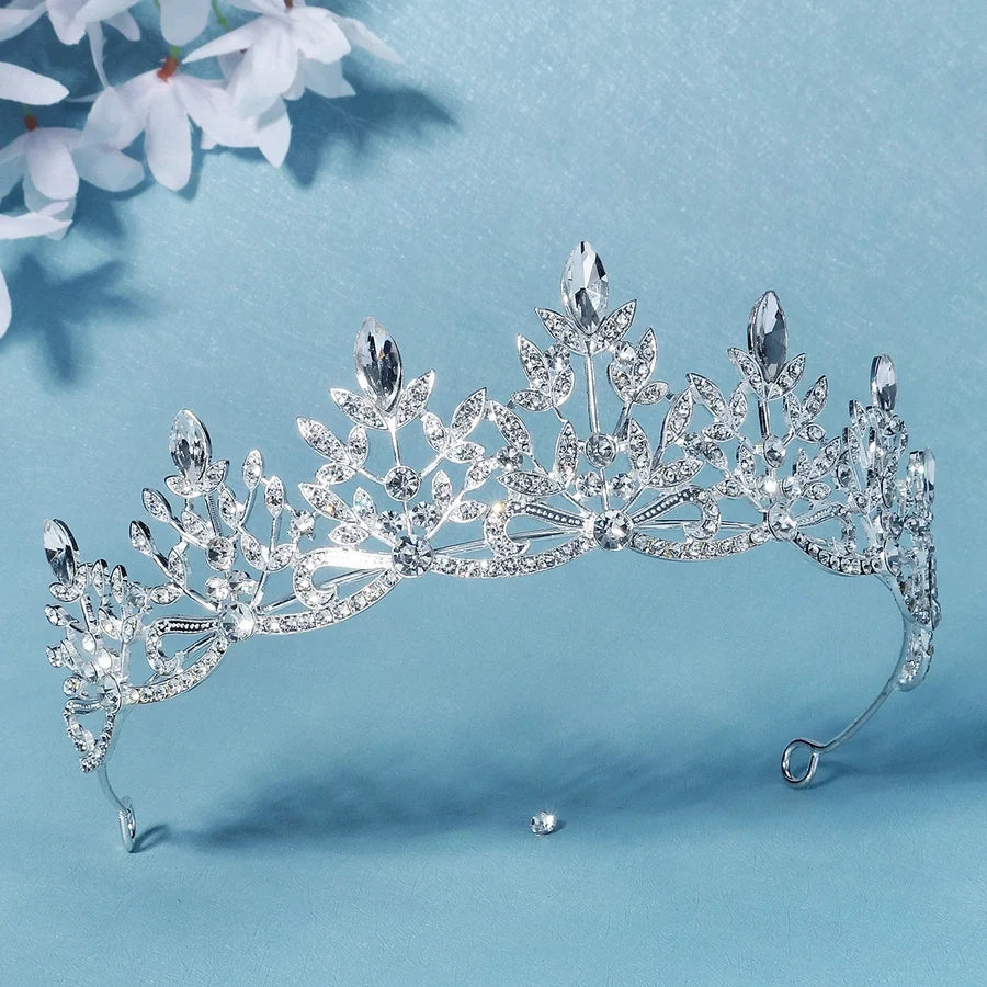 women's retro water droplets alloy inlay zircon crown