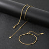 Jewelry Simple Style Geometric 304 Stainless Steel 18K Gold Plated Bracelets Necklace