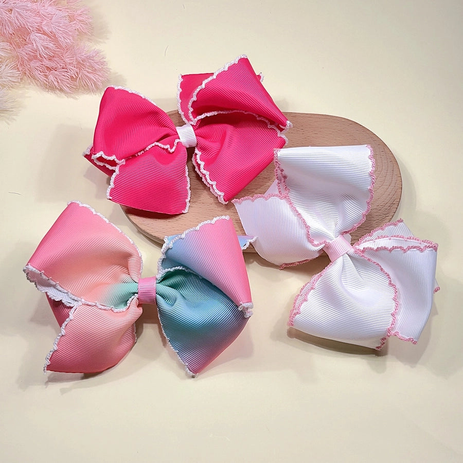 Girl'S Sweet Bow Knot Cloth Woven Belt Hair Clip