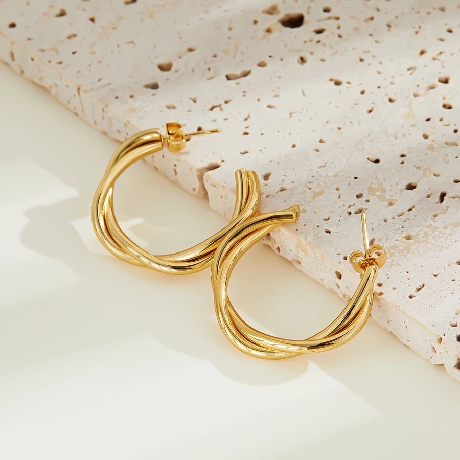 1 Pair IG Style Classic Style U Shape Irregular Heart Shape Irregular 201 Stainless Steel Earrings