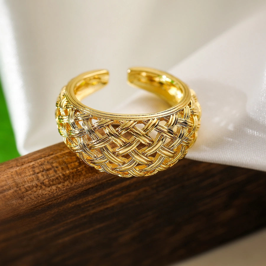 Copper Geometric Open Rings