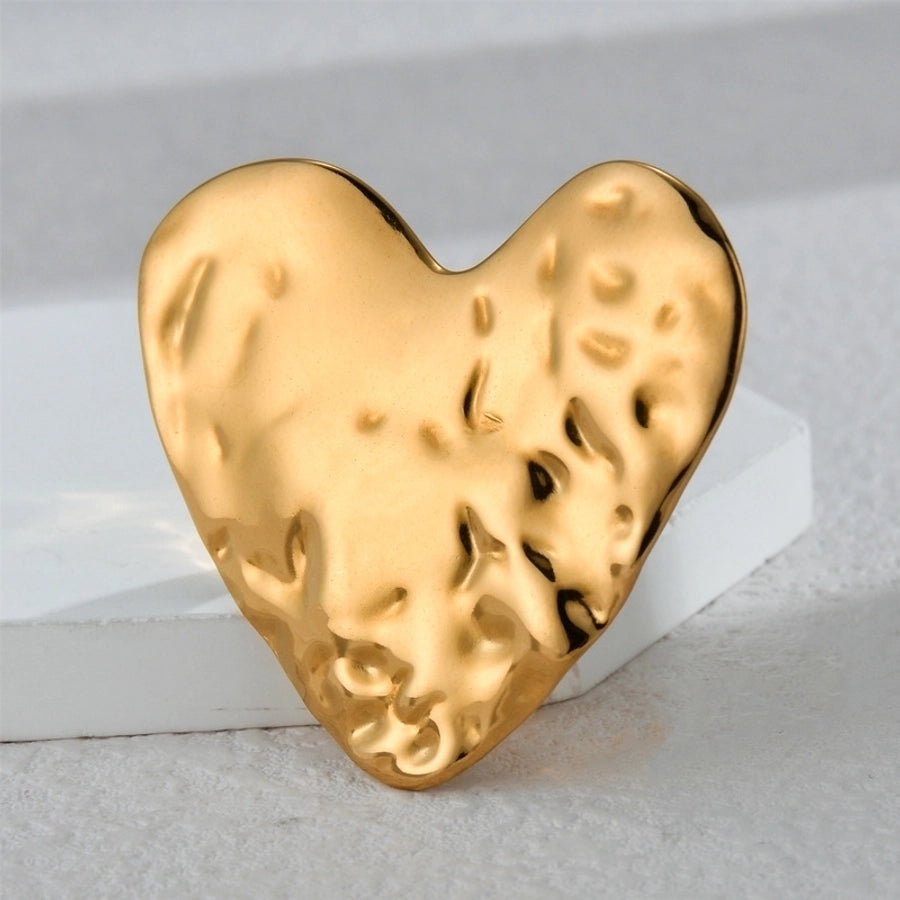 Jewelry Modern Style Classic Style Heart Shape Flower 304 Stainless Steel Plating Rings Earrings