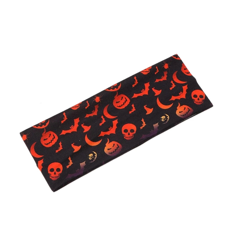 Women's Cute Funny Pumpkin Cartoon Character Spider Cloth Printing Hair Tie