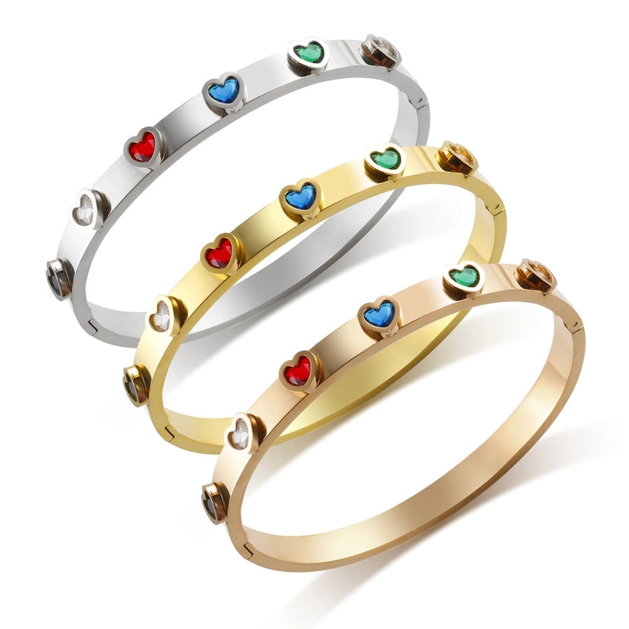 Elegant Heart Shape Titanium Steel Bangle In Bulk