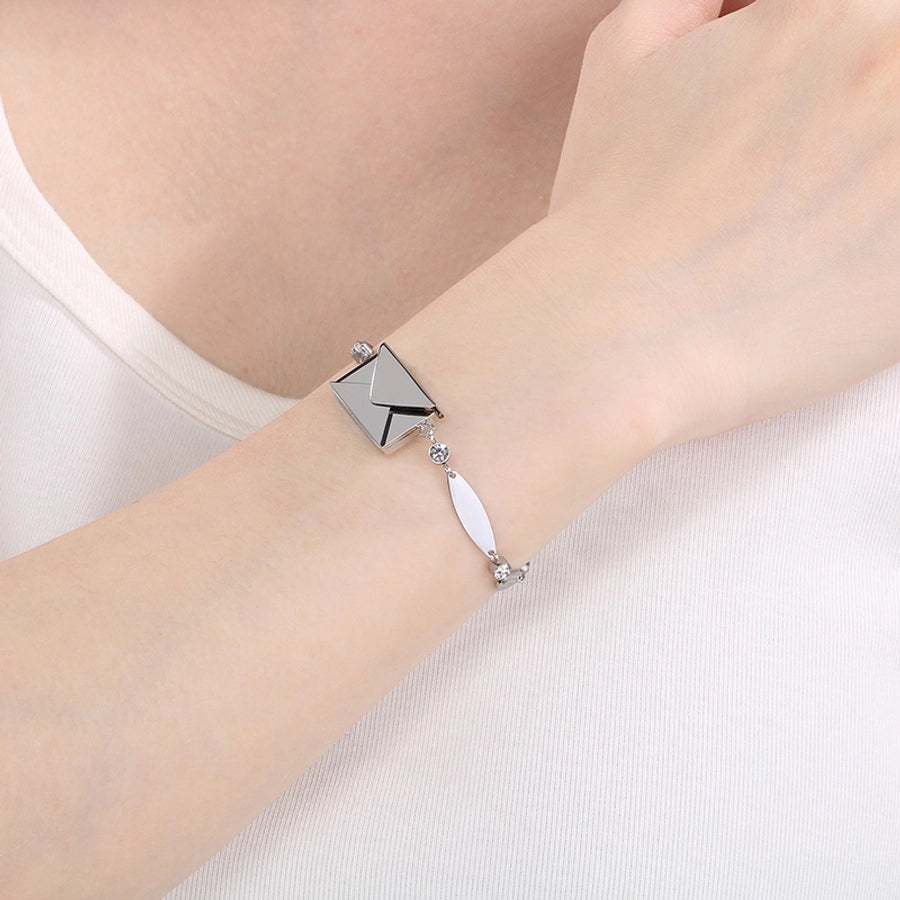 Elegant envelope Oval 304 Stainless Steel 18K Gold Plated  Bracelets In Bulk